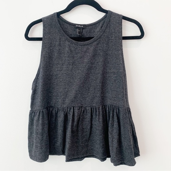 publik Tops - PUBLIK | Gray Babydoll Tank Size L